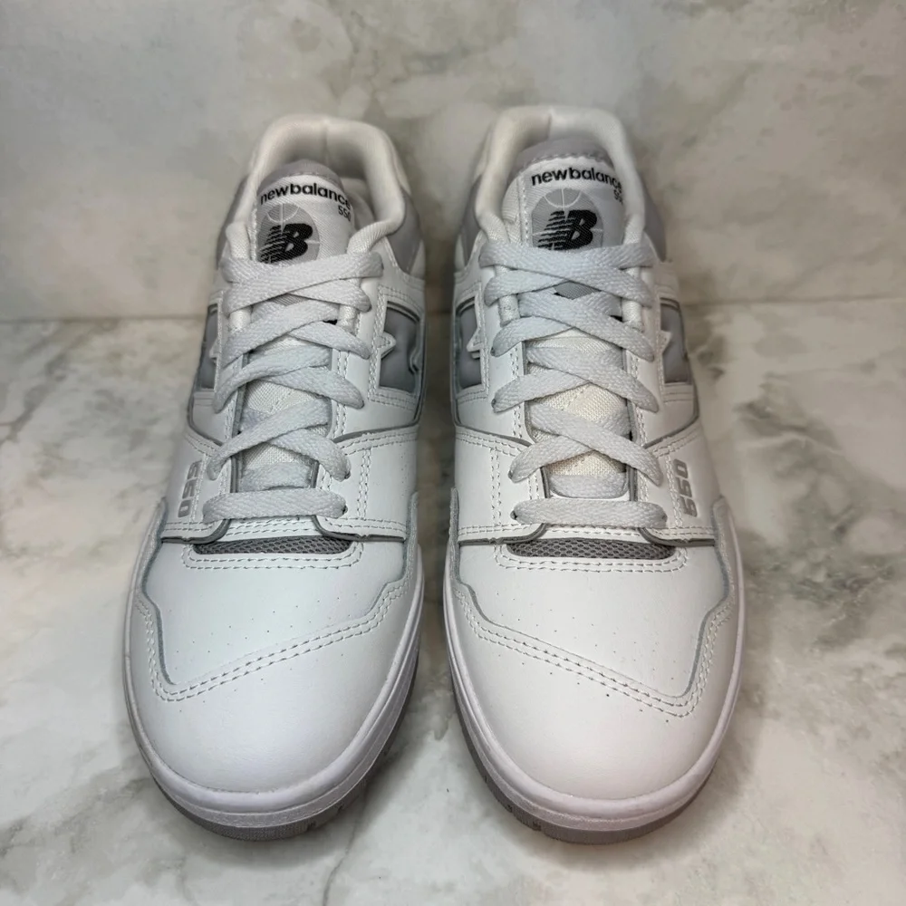 New Balance | 550 Sneakers | White & Grey Leather | Size M7 W8.5